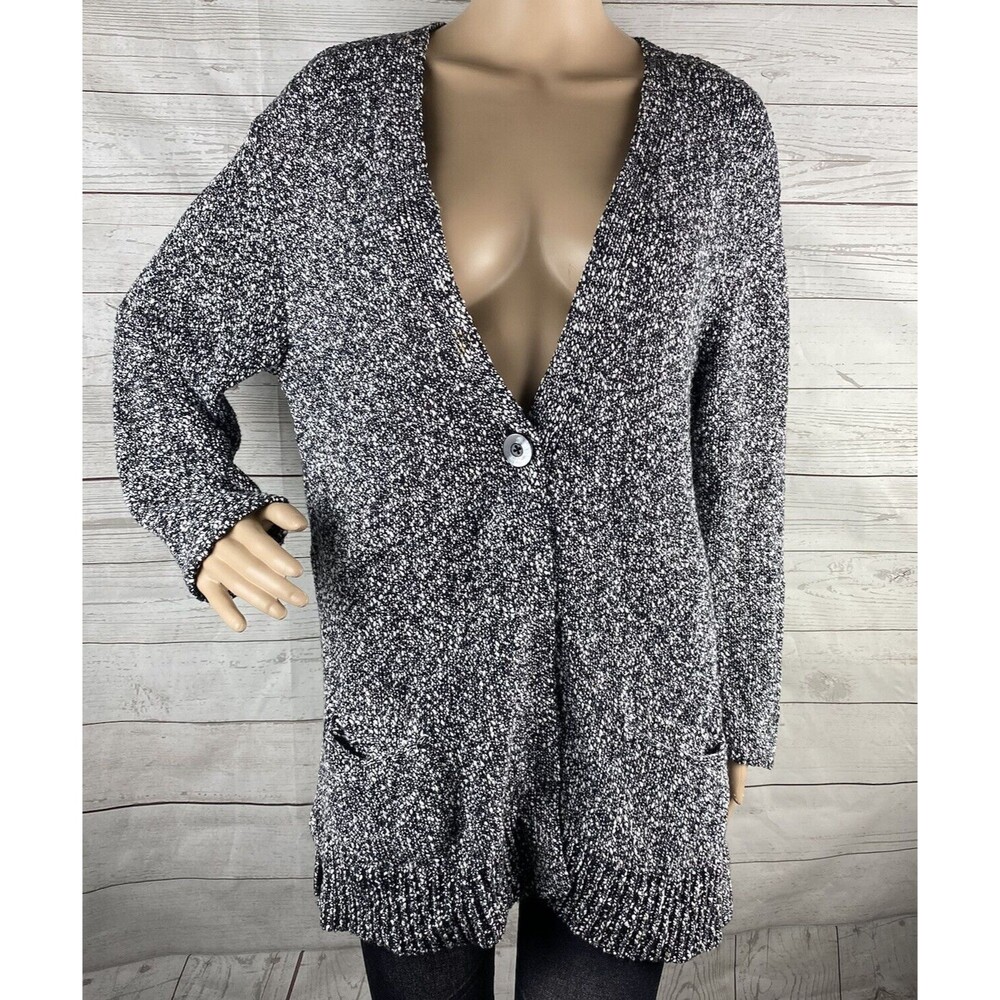 J. Jill Cardigan Sweater Cozy Speckled Cotton